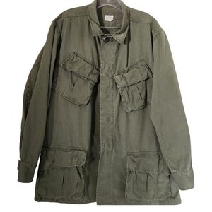 VTG Vietnam Slant Pocket OG-107 70's Tropical Combat Uniform Jacket Coat (Med)